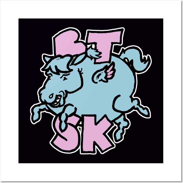 PegaSKAs (blue and pink) Wall Art by Beat the Smart Kids